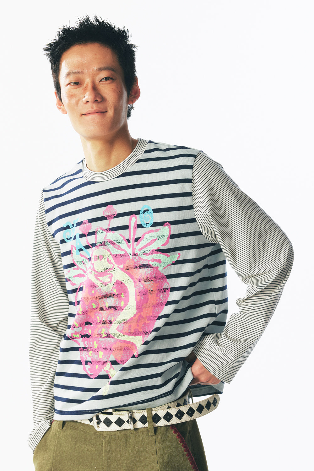 Strawberry Fairy Striped Long Sleeve Tee