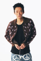 Leopard Print Zip-up Sweater