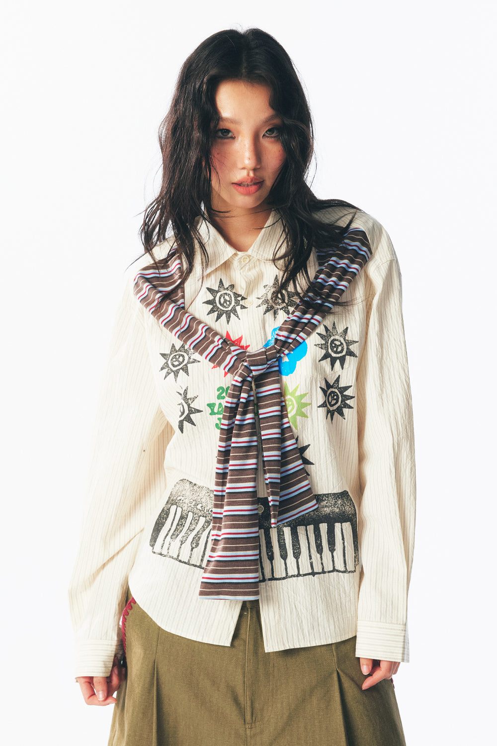 "Peace Totem" Fake Sleeve Shirt