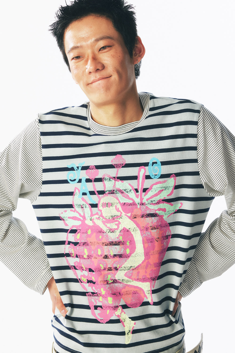 Strawberry Fairy Striped Long Sleeve Tee