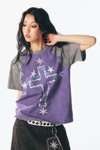 Thorn Cross & Star Rivet Irregular Short Sleeve