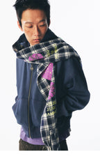 ビーズいちご柄プレイドフーディー