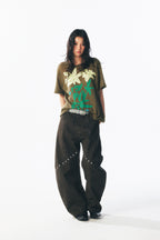 릴리 플라워 콜라주 반팔