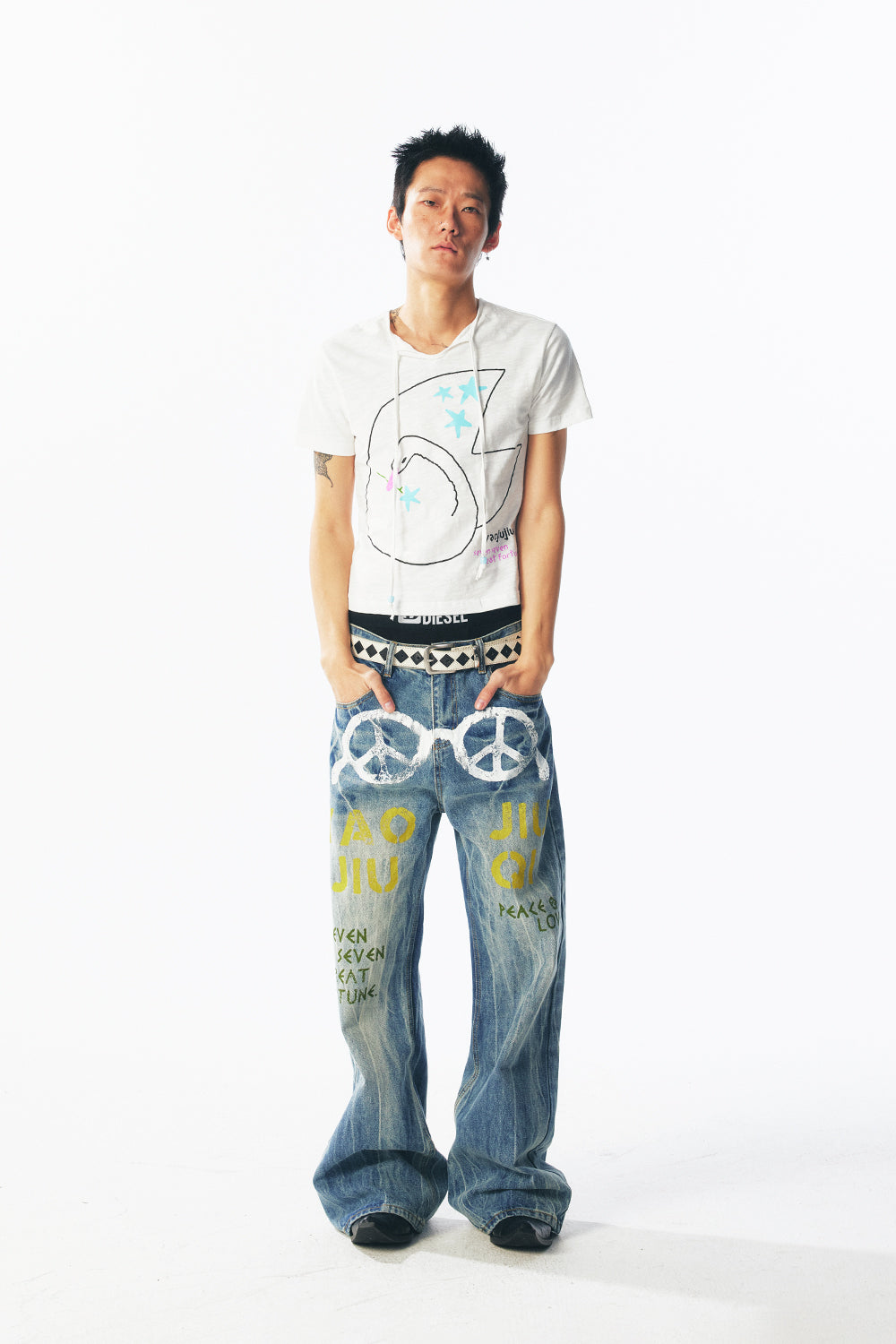 Swan Constellation Beaded Chain Short Sleeve