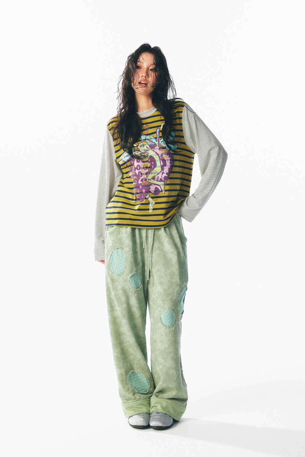 Strawberry Fairy Striped Long Sleeve Tee