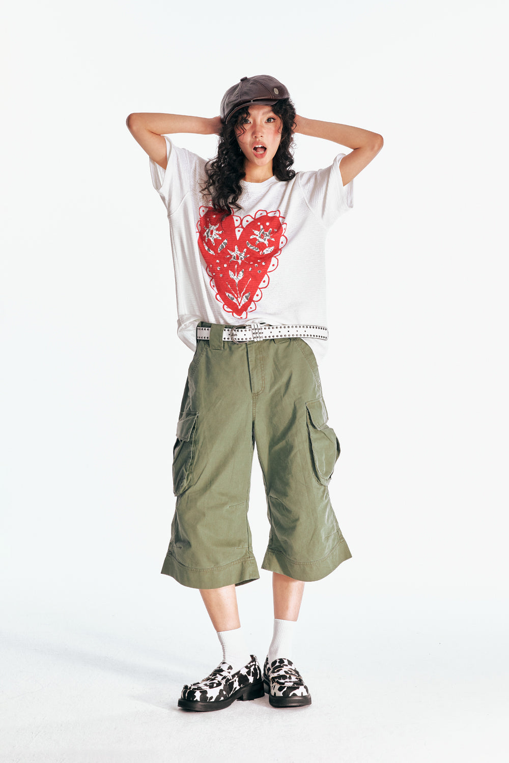 七分丈カーゴキャノンパンツ