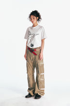 "Crane & Flying Flowers" Short Sleeve