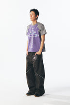 Thorn Cross & Star Rivet Irregular Short Sleeve