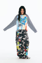 「平和の鳩」ストライプ長袖