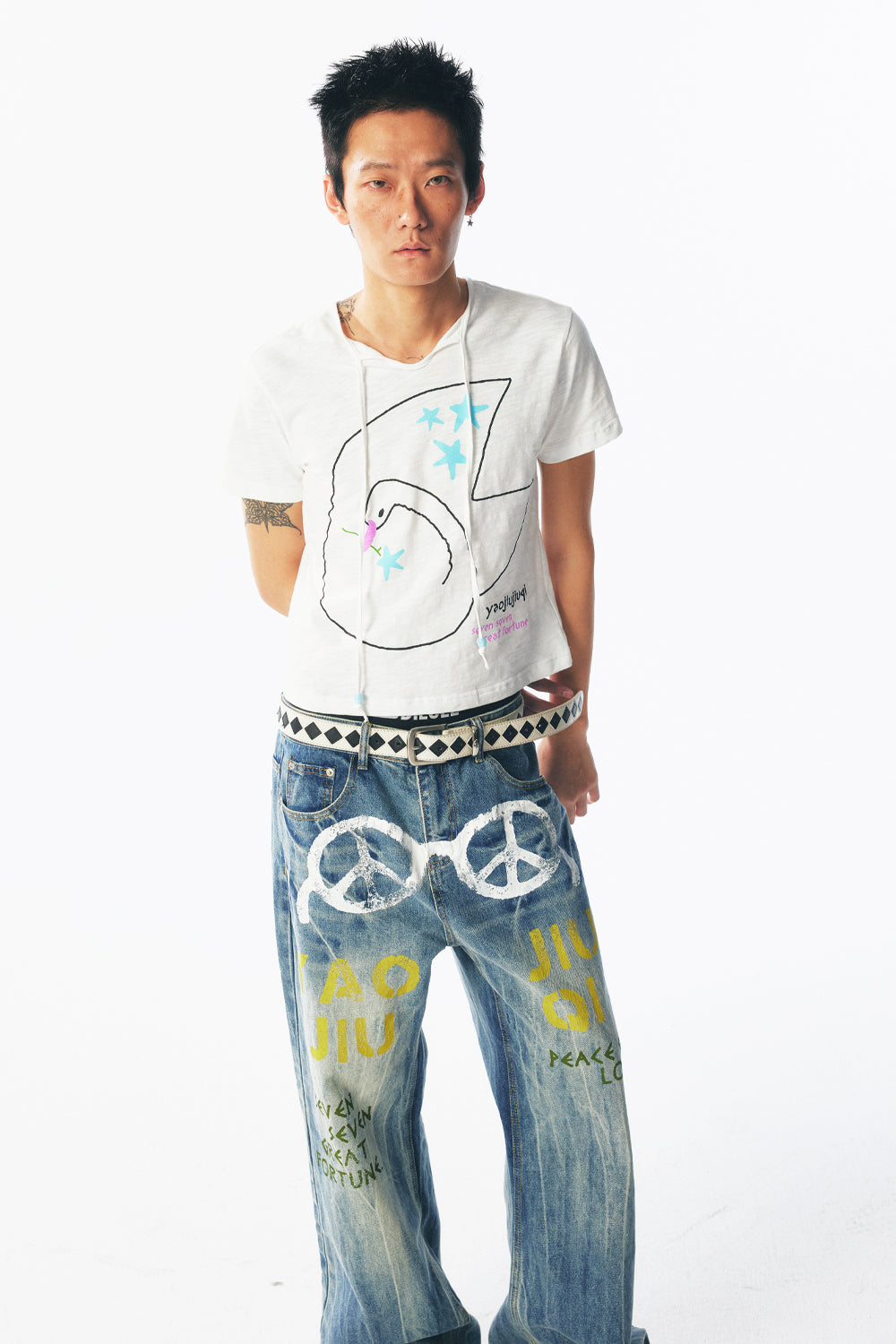 Swan Constellation Beaded Chain Short Sleeve
