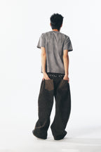 Thorn Cross & Star Rivet Irregular Short Sleeve