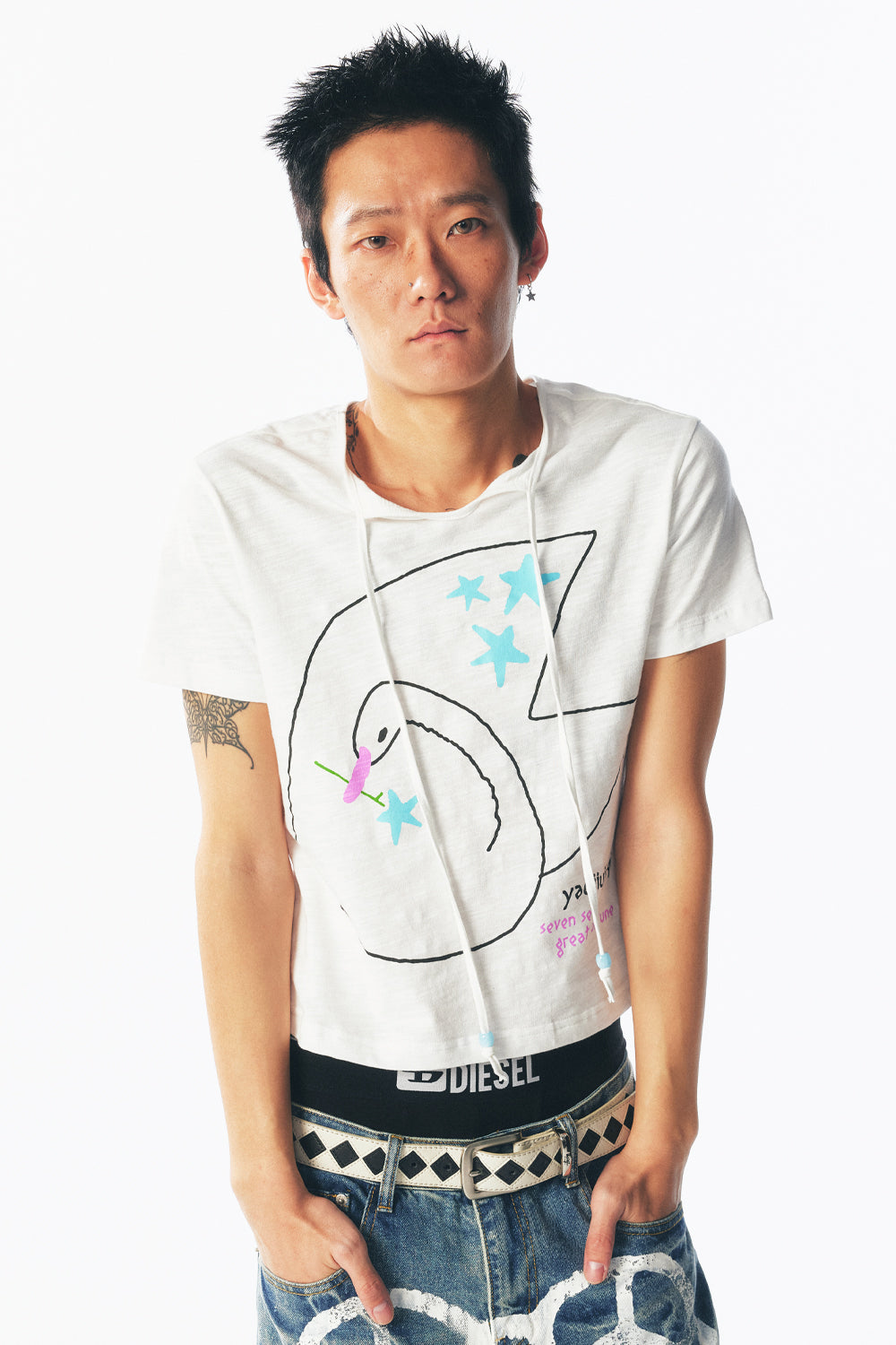 Swan Constellation Beaded Chain Short Sleeve