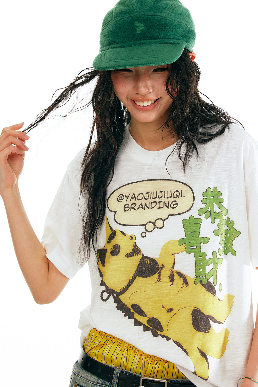 Golden Cat Falling Graphic Tee