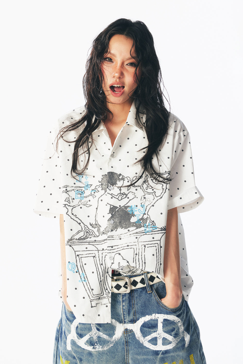 Tree Spirit Boy Polka-Dot Shirt