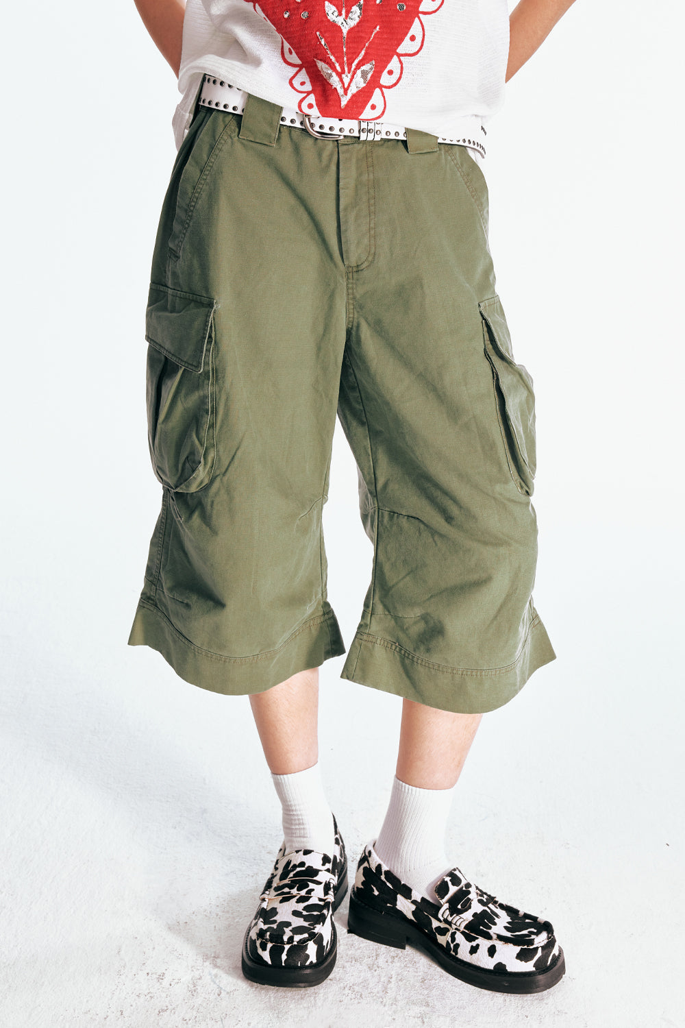 七分丈カーゴキャノンパンツ