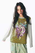 Strawberry Fairy Striped Long Sleeve Tee