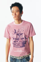 ホワイト ドーブ ファウンテン クロップド ショートスリーブ