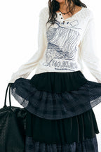 Plaid Spliced Long Dress
