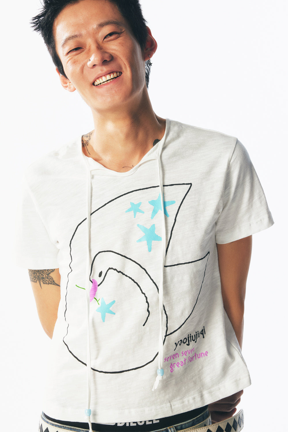 Swan Constellation Beaded Chain Short Sleeve