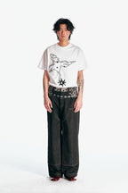 "Crane & Flying Flowers" Short Sleeve