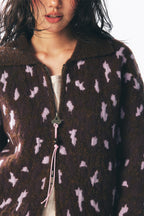 Leopard Print Zip-up Sweater