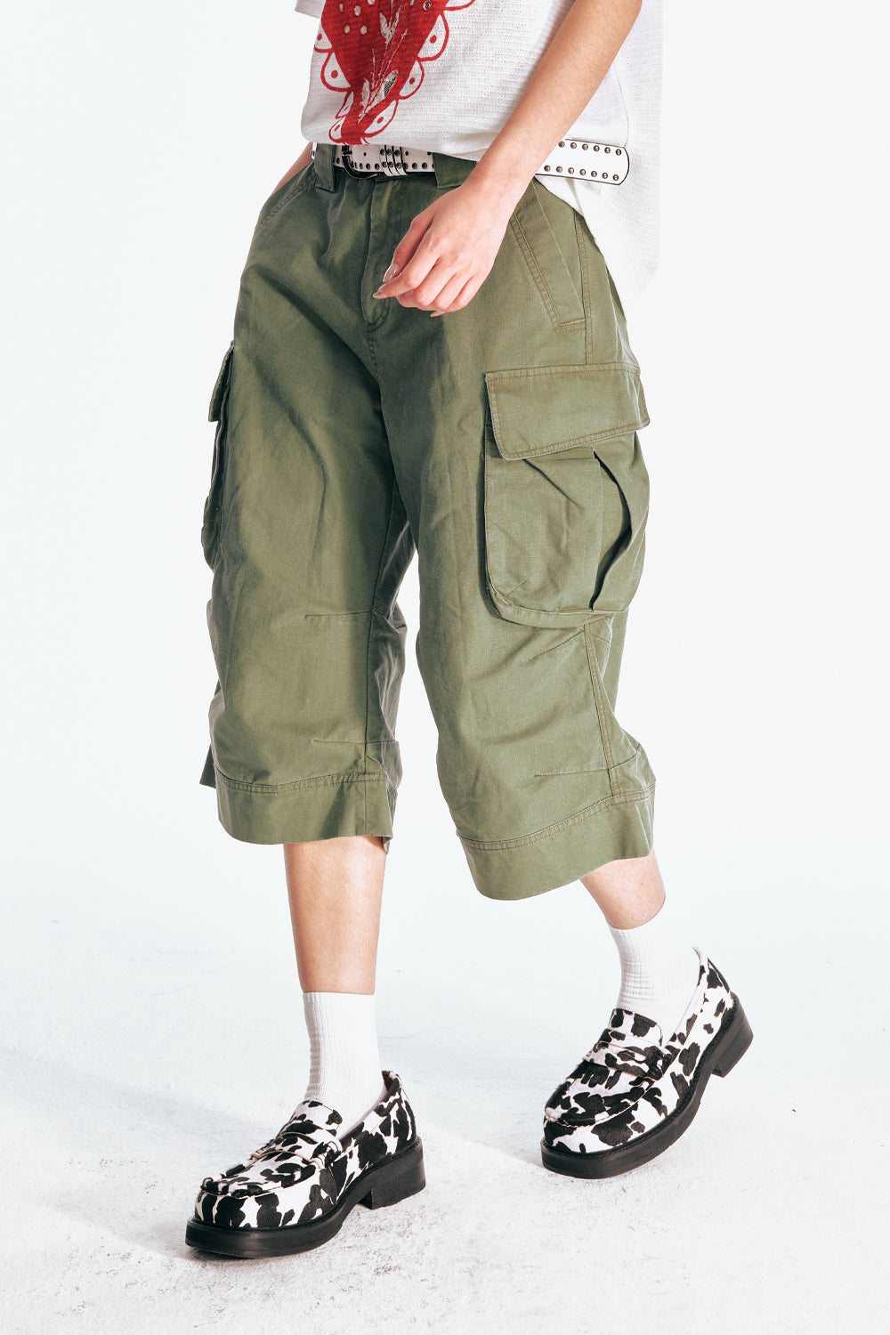 七分丈カーゴキャノンパンツ