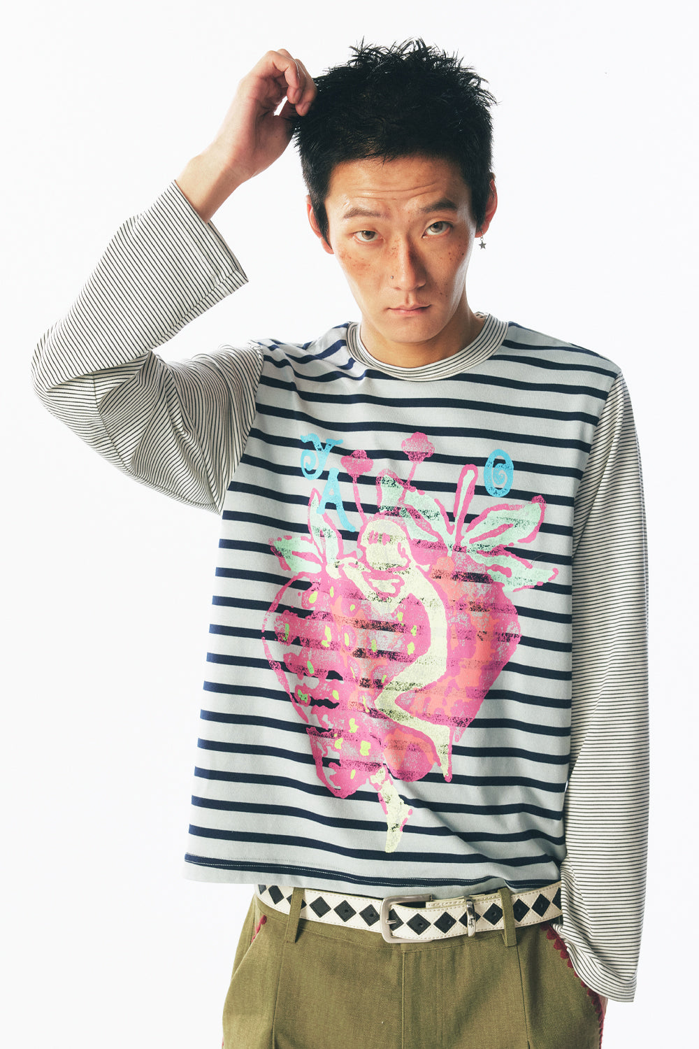 Strawberry Fairy Striped Long Sleeve Tee