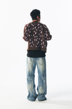 Leopard Print Zip-up Sweater